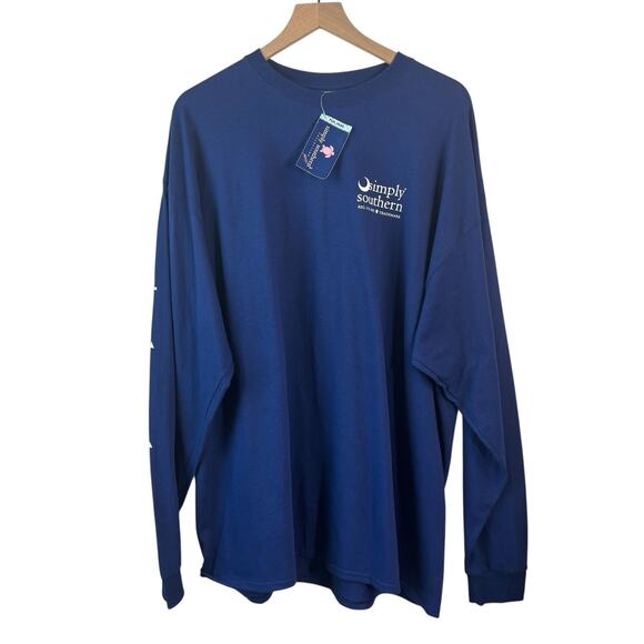 Simply Southern Mens Tshirt XXL Blue Golden Lab Long Sleeve New - Picture 10 of 10
